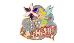 Disney 4th Of July Pin - 2014 - Tinker Bell With Spinning Pinwheel