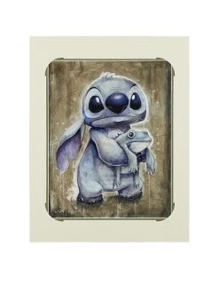 Disney Wilson Art Print - Toad Hug - Stitch And Toad