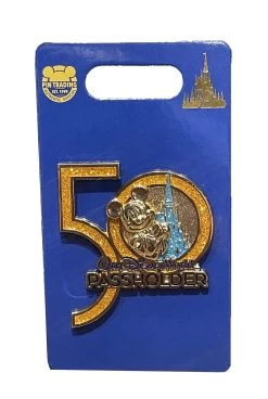 Disney 50th Anniversary Pin - 50th Mickey With Castle - Passholder